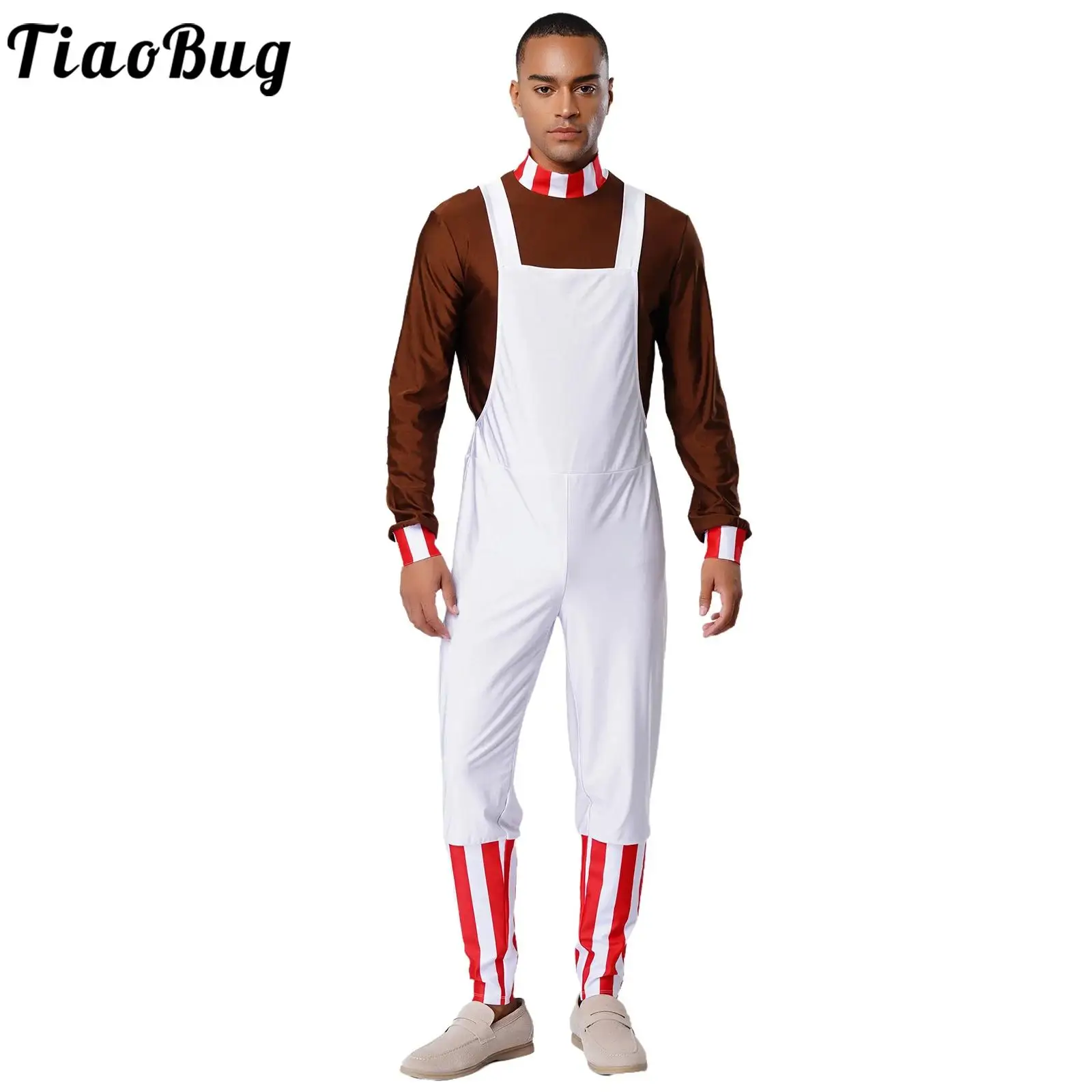 

Men Factory Worker Halloween Costume Role Play Jumpsuits Long Sleeves Zipper Color Block Jumpsuit for Carnival Theme Party