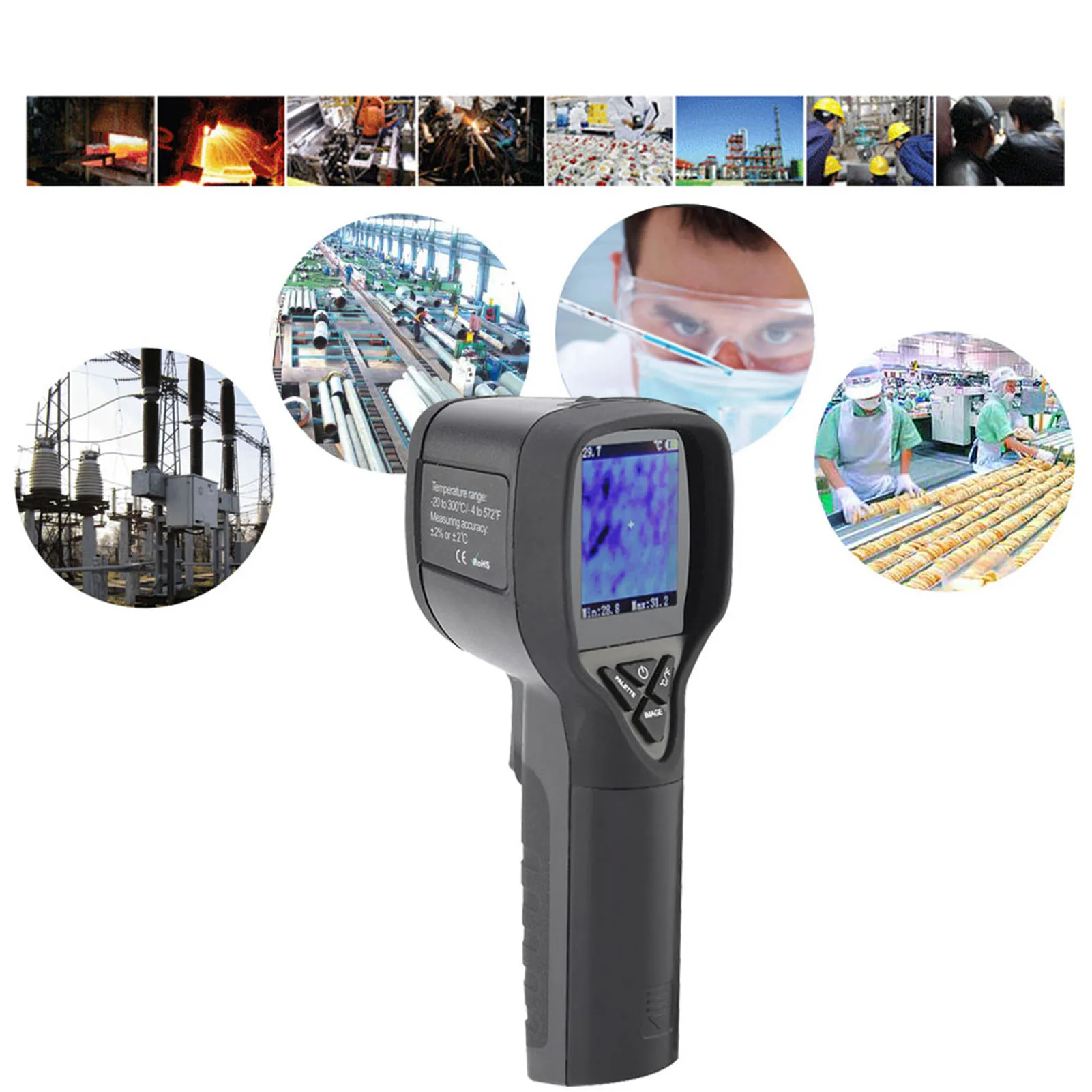 Warmtebeeldcamera HT175 IR Infraroodthermometer Warmtebeeldcamera 20 ~ 300 ° C 32*32 resolutie