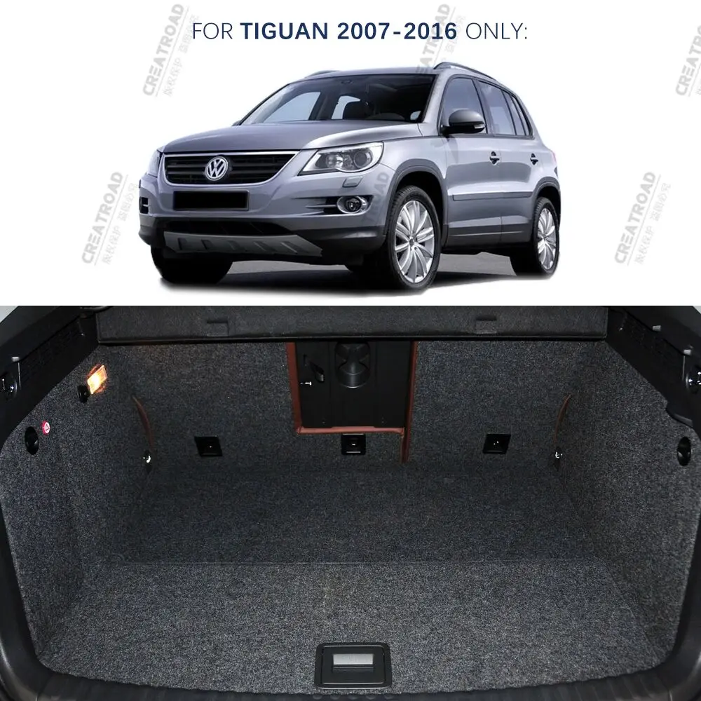 Car trunk mat for Volkswagen Tiguan 2007-2022 21 20 19 18 17 16 15 14 13 12 11 10 cargo liner carpet interior accessories cover