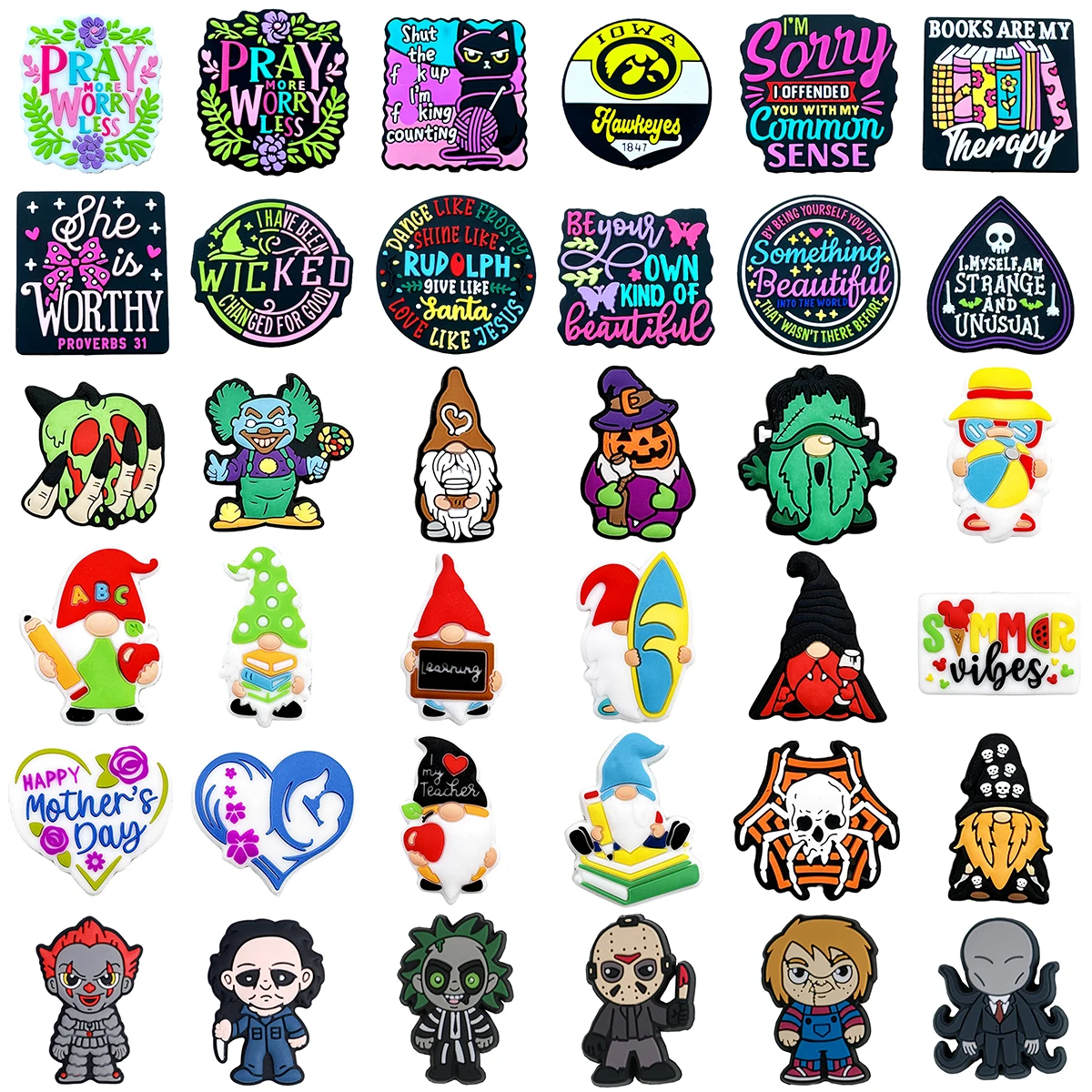 

10 шт. силиконовых бусин без BPA в форме гномиков для индивидуальных пустышек, ожерелий, подвесок, аксессуаров для рукоделия, подарков