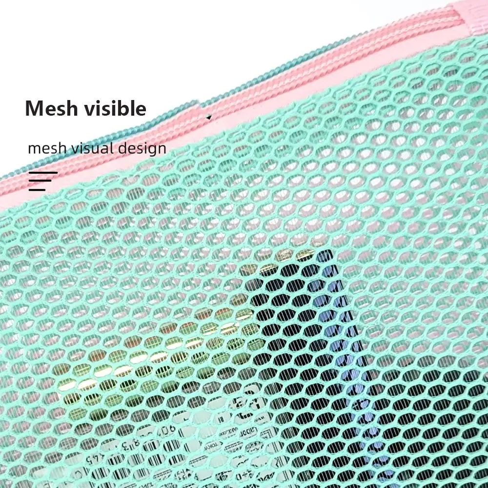 Double Zipper Mesh Storage Pouch Ultra Light Visible Mini Coin Purse Space Saving Wear-proof Cosmetic Bag Lipstick