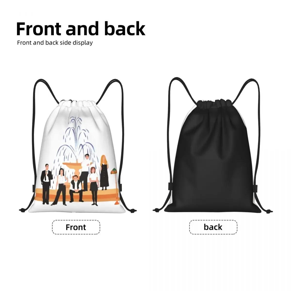 Bolsas con cordón de serie de TV Friends para hombre y mujer, Mochila deportiva portátil para gimnasio y compras