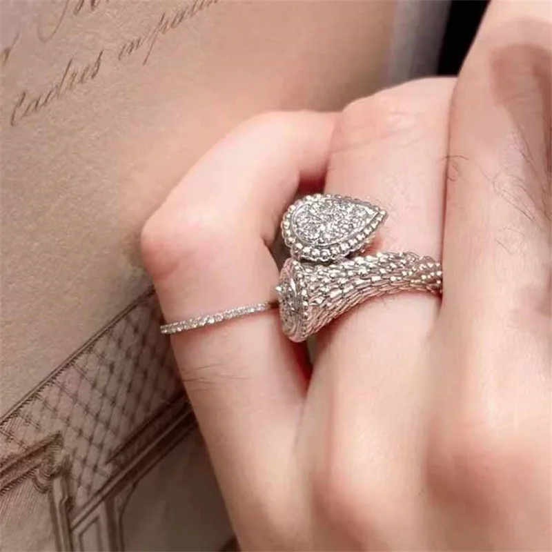 

High quality Cross drop ring feminine quality light luxury niche design advanced unique personality sweet gift