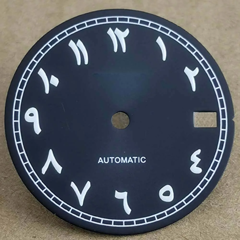 Middle East Arabic digital S dial modification accessories 28.5mm literally fit nh35/nh36 movement green luminous