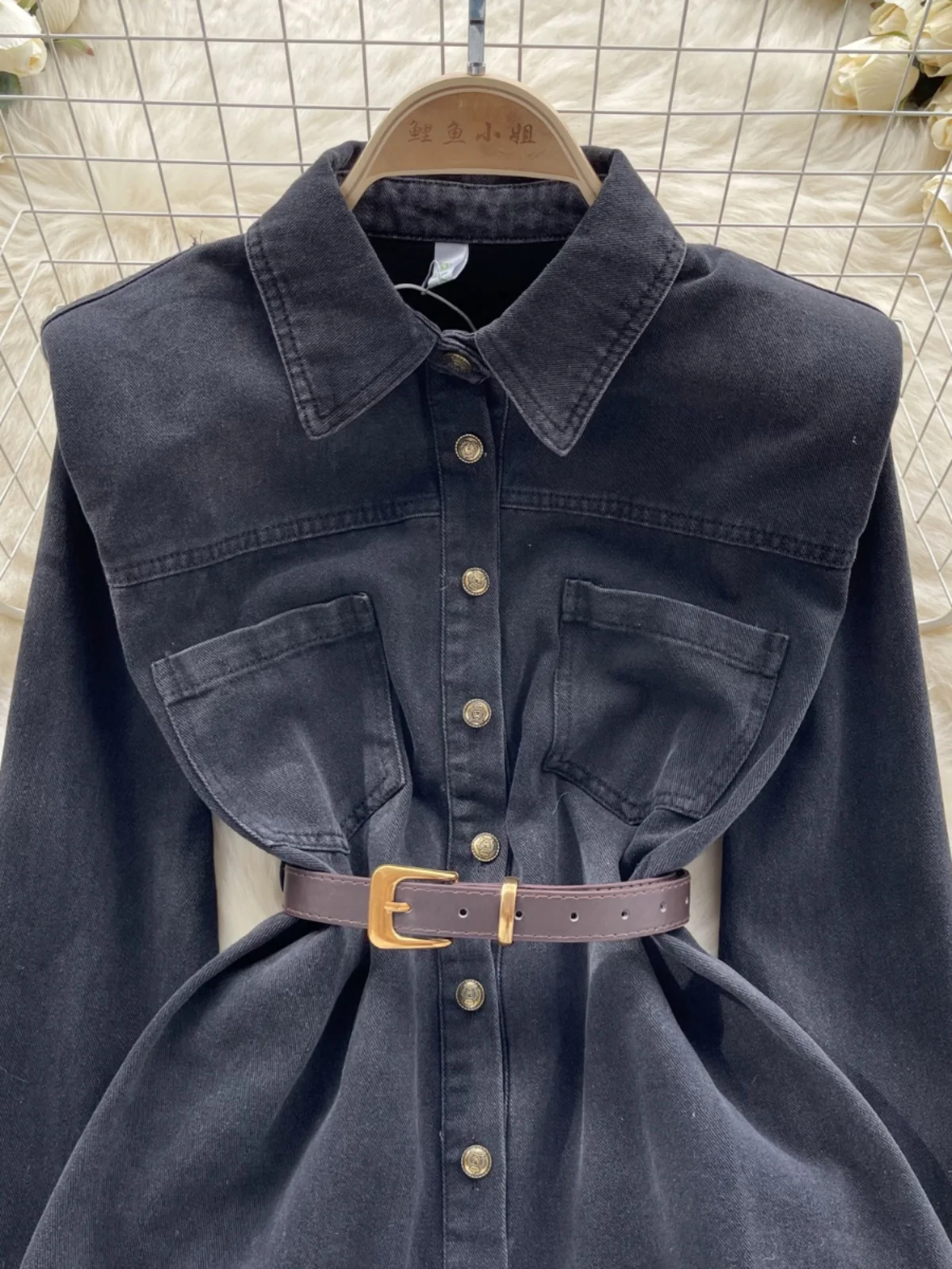 Csa vaquera desgastada Retro para mujer, ropa de calle adeazante con cintura, diseño de nicho, Top de moda, estilo corea...