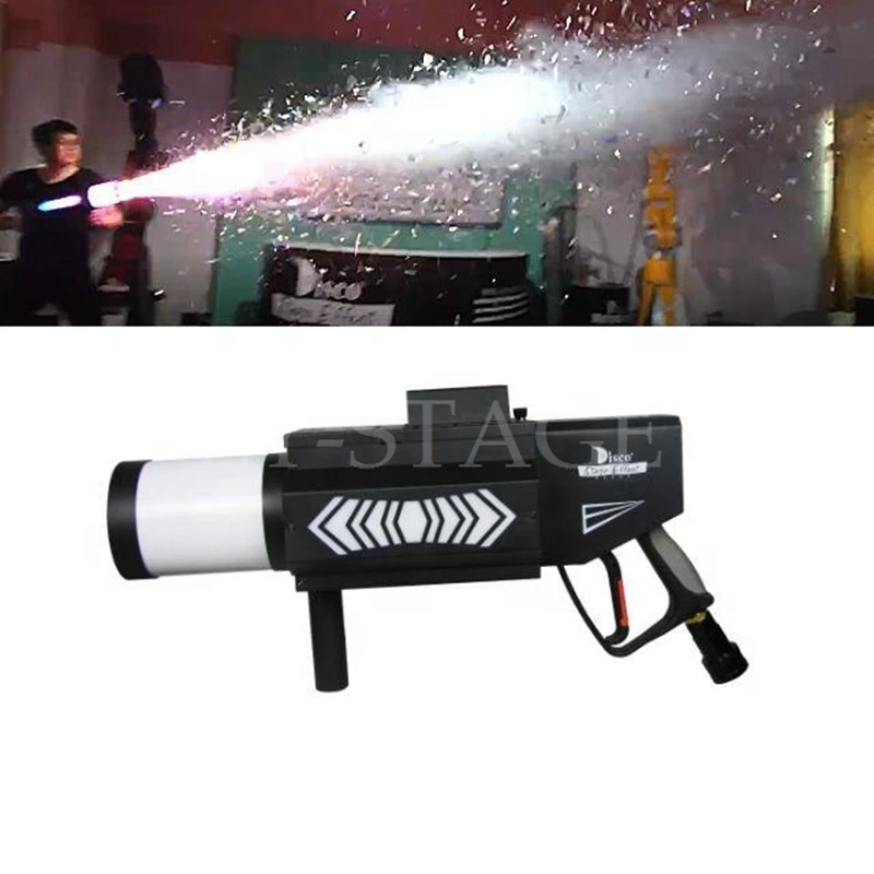 2023 Newest Led Dj Effects Co2 Confetti Gun Cannon Handheld Machine With Color Rgb Lights For Stage Wedding Party