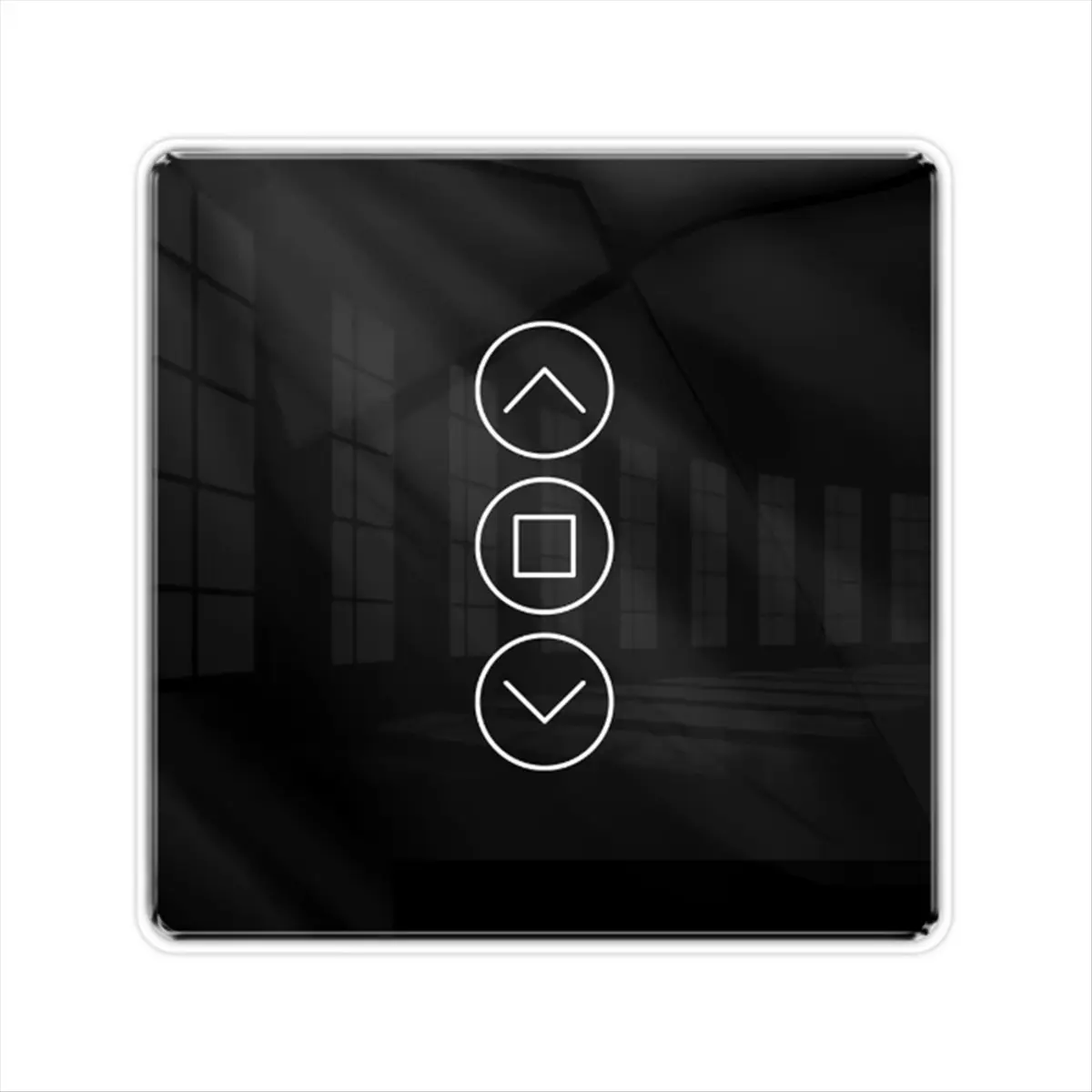 AS62 Tuya ZigBee Smart Curtain Switch 2.5D RF433 Arc Glass Touch for Roller Blinds Shutters Switch Smart APP Wireless Black