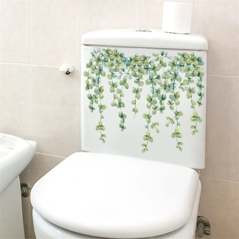 M14# Plants Flowers Birds Wall Sticker Bathroom Toilet Decor Living Room Cabinet Refrigerator Home Decoration Decals