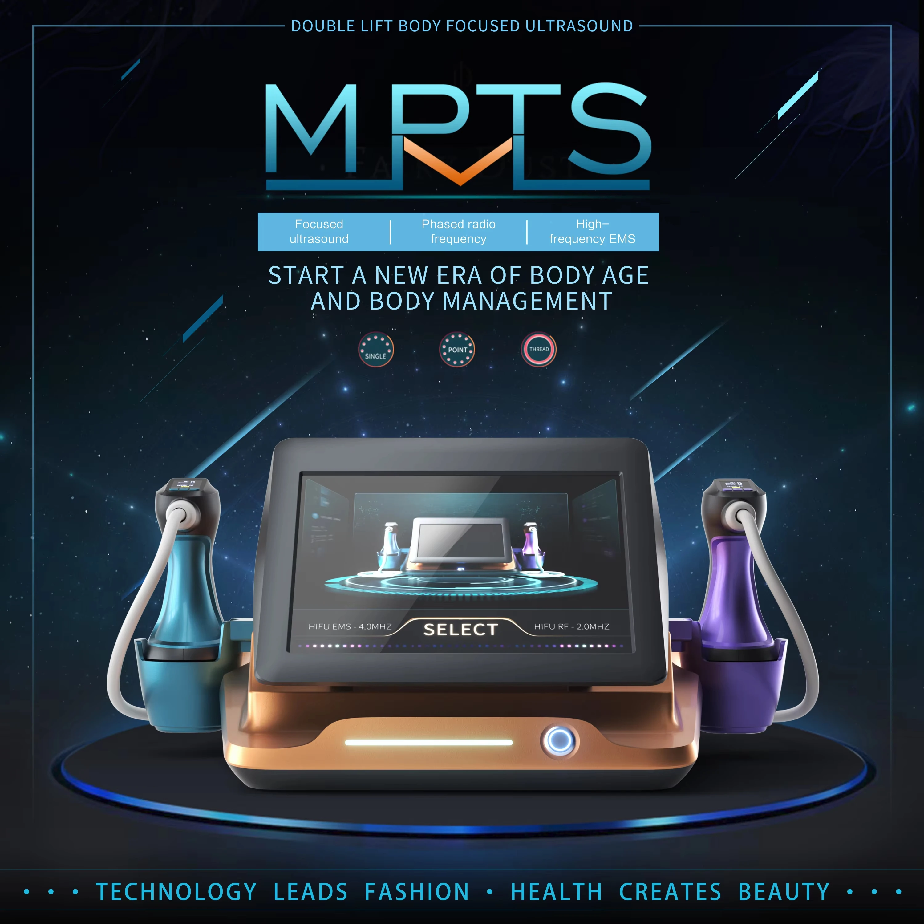 MPTS Novo Corpo Portátil de Esmagamento de Gordura Emagrecimento Redução de Celulite Máquina de Emagrecimento RF EMS 3 em 1 Máquina HIfu