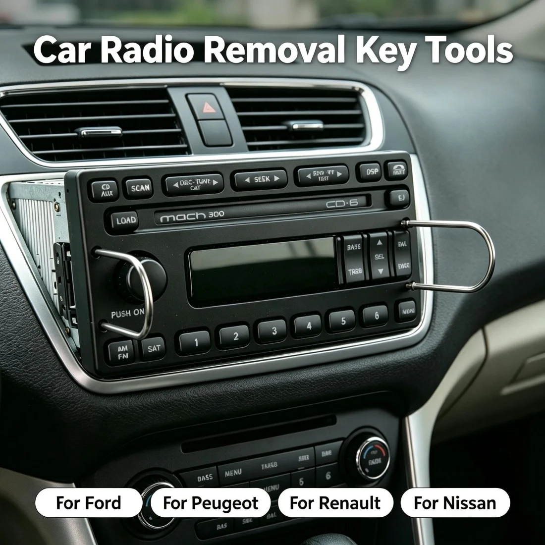 2X Car Stereo Radio Removal Keys CD Changer Disassembly Tool Fit for Ford For Peugeot FOR Renault for Nissan