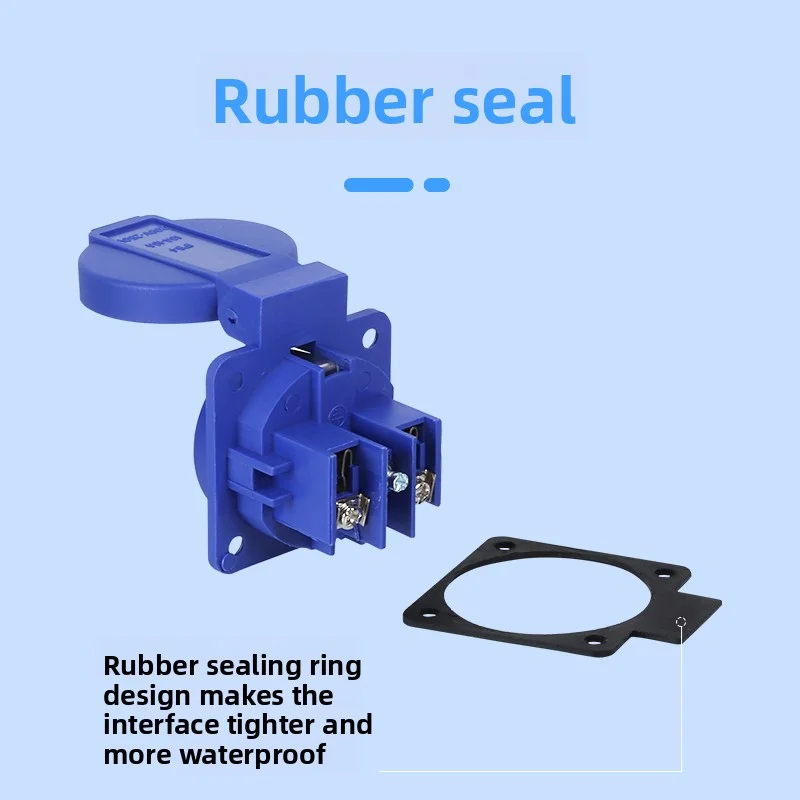 White Blue Black French Germany EU Waterproof Schuko Power Plug European 16A 2pin Cable Wiring Connector Converter Plug Type E F