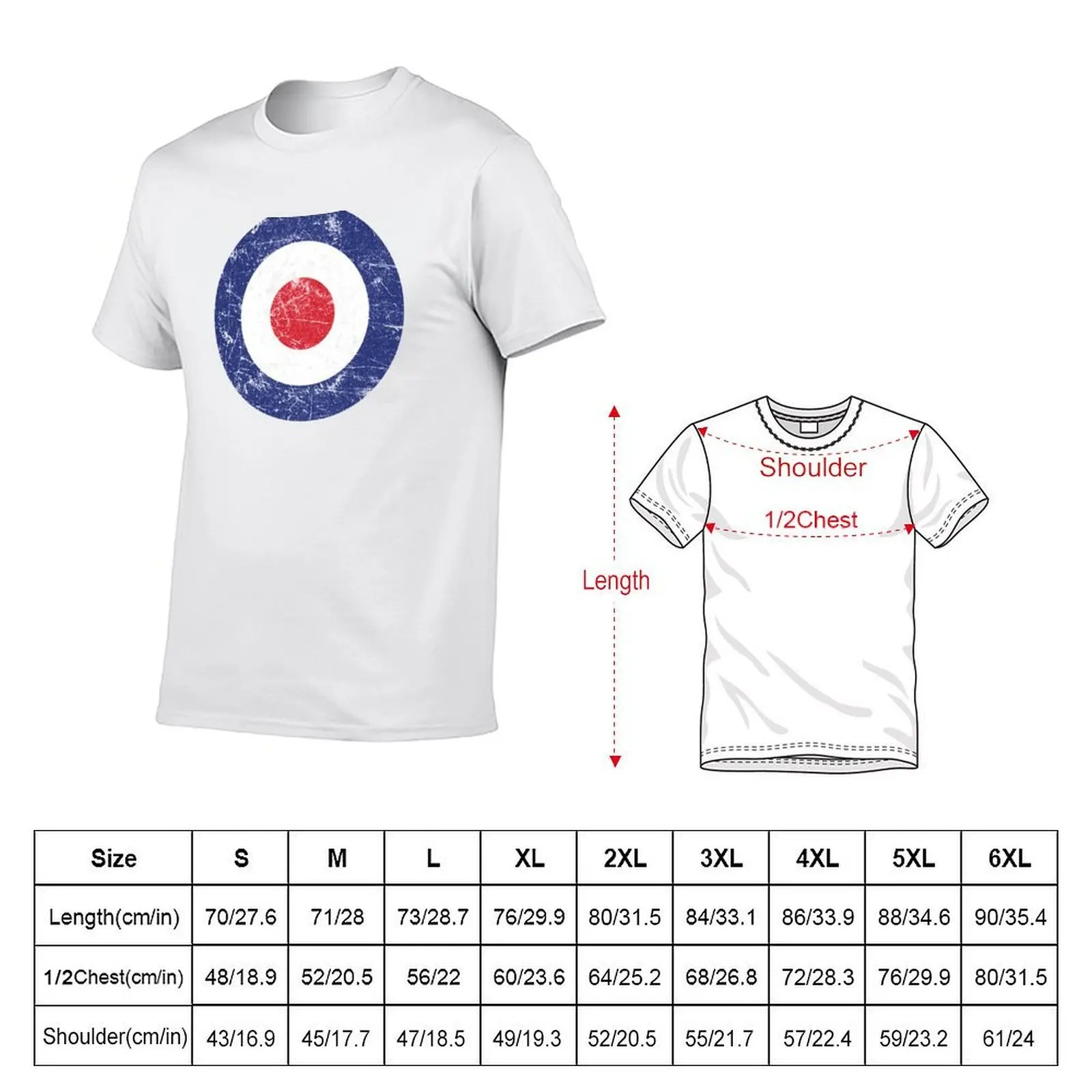 Distressed Target Bullseye British RAF Roundel design T-Shirt fashion shirts graphic shirts heavy weight t shirts for men