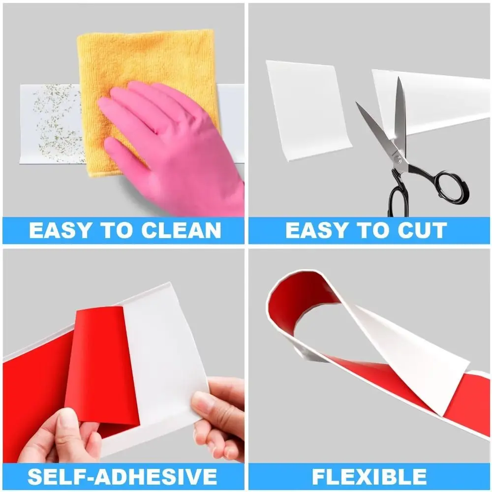 DIY 1M/Roll Baseboard Molding Trim Self Adhesive Anti-collision Wall Baseboard Thickened Flexible
