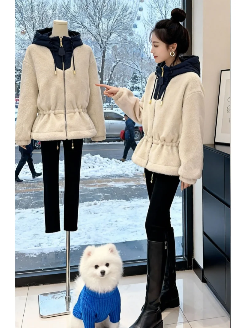 

Faionable Thiened Fce женское универсальное теплое зимнее пальто Jaet Sli с застежкой-молнией, длинное повседневное пальто цвета све...