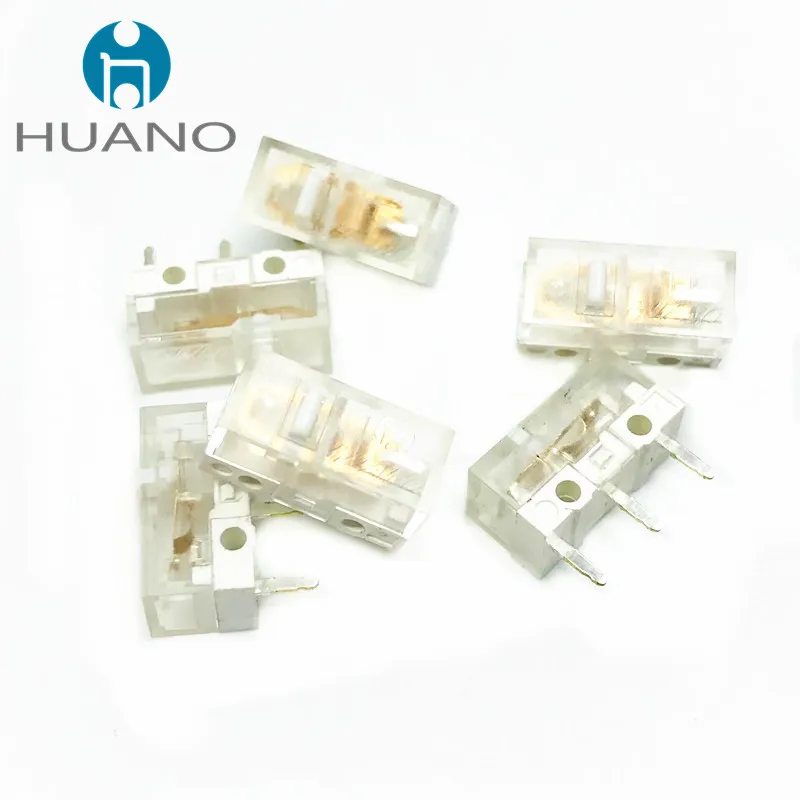 10Pcs HUANO Transparent white micro switch 100 million click lifespan computer mouse button can replace rectangle microswitch