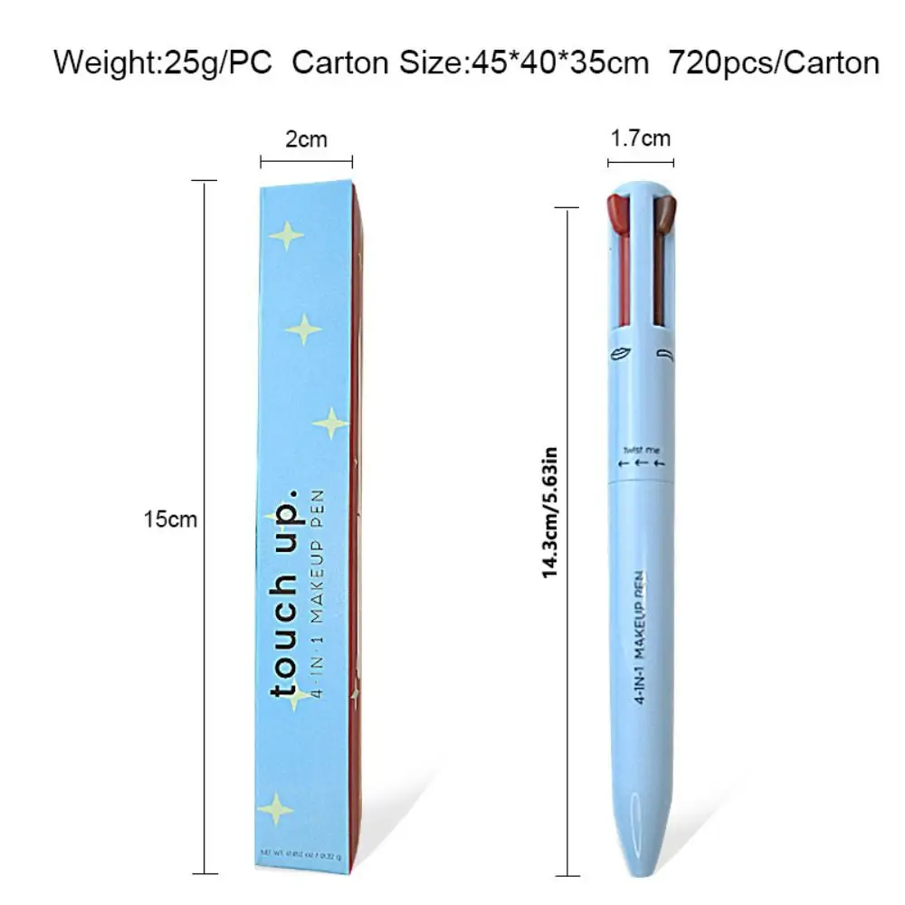 Surligneur outil cosmétique étanche femmes Eyeliner stylo facile couleur tatouage marqueur crayon à sourcils 4 in1 maquillage stylo lèvre Liner stylo