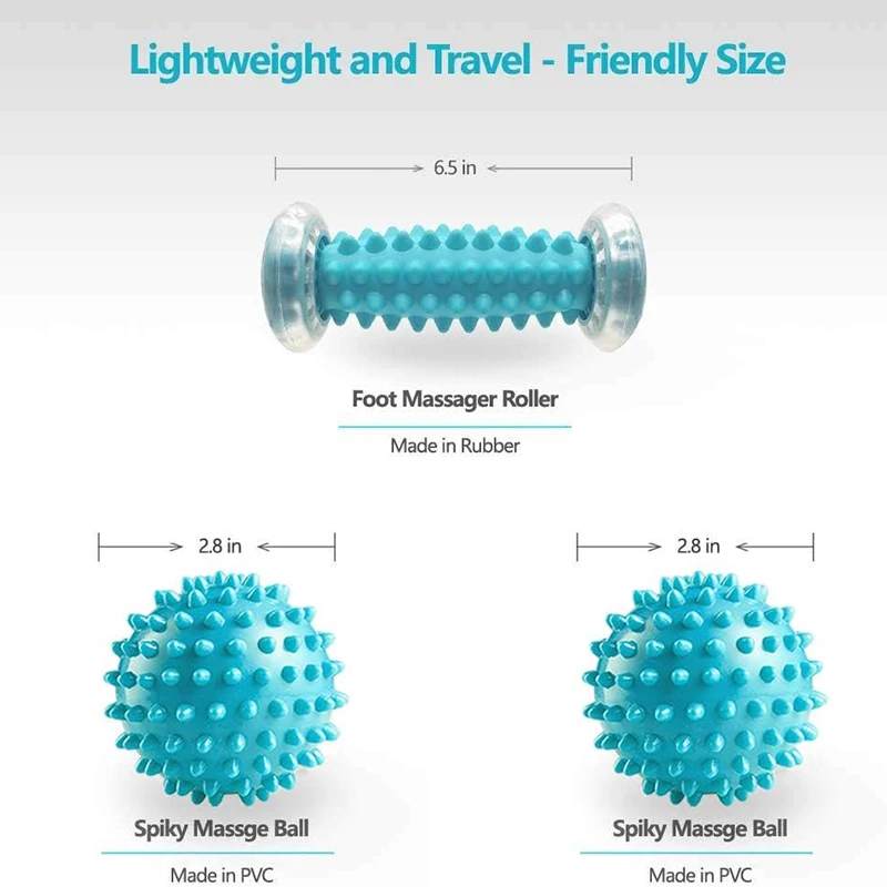 Foot Massager Massage Roller Yoga Massage Ball Plantar Fascia Roller Muscle Relaxation Sports Fitness Balls Body Exercise Set