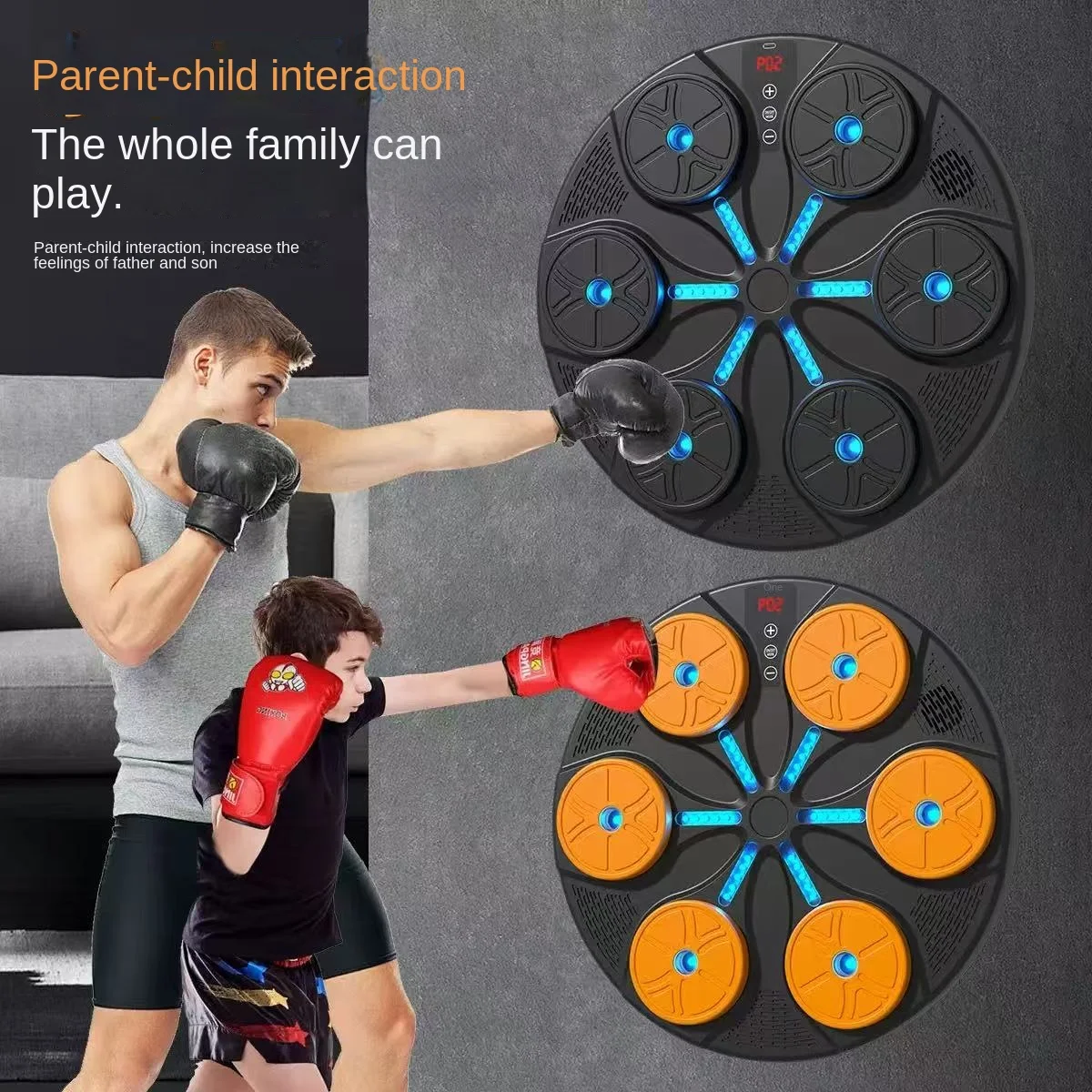 

Bluetooth music boxing target happy play with children at home on weekends to increase their sensitivity father son relationship