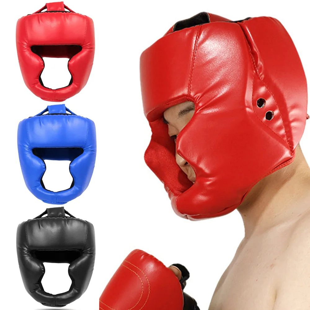 

Professional Boxing Headgear Sparring Helmet Thickened Training Protective Gear Adjustable Hook Loop Martial Arts Taekwondo