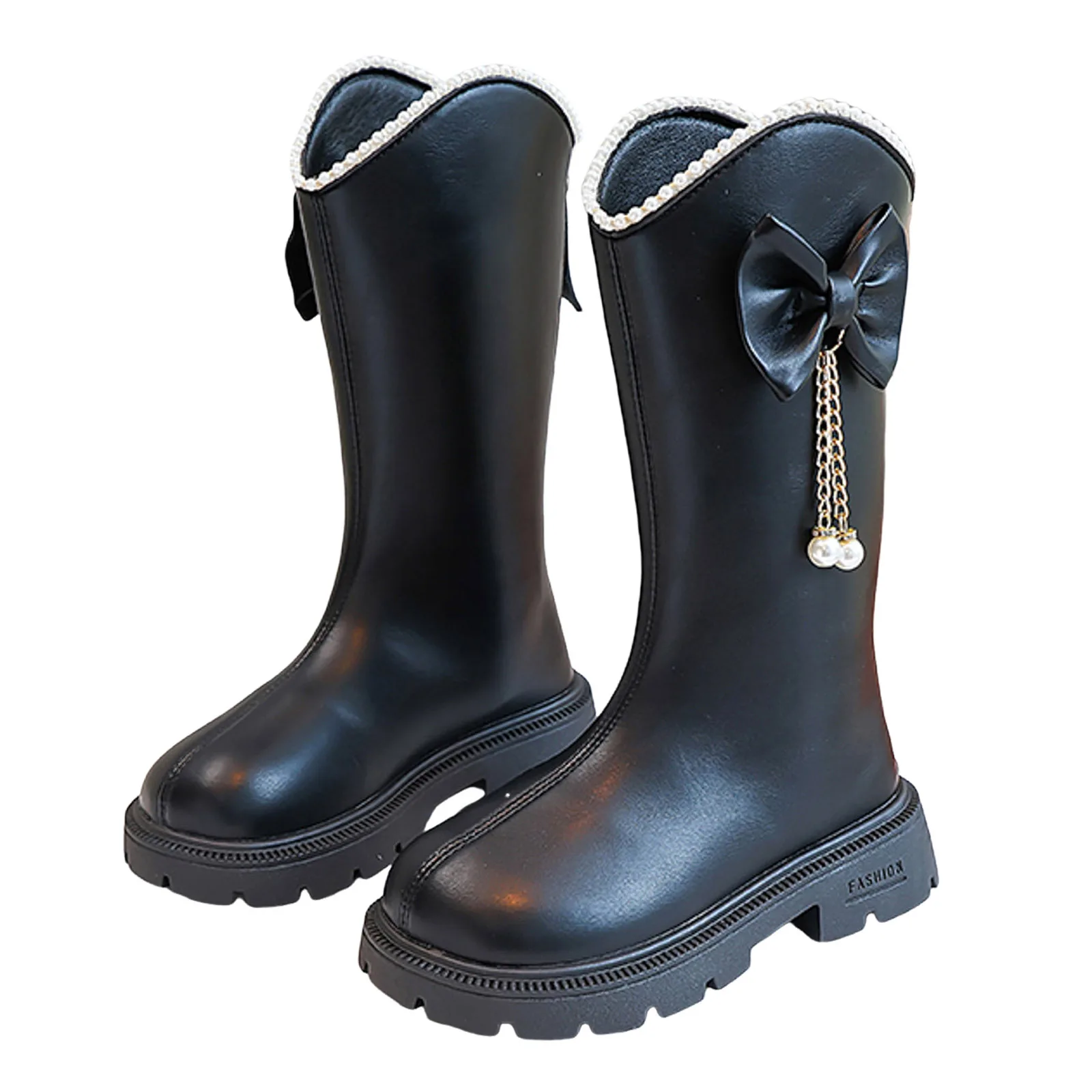 

Сапоги для маленьких девочек, модные зимние сапоги до середины икры для девочек, нескользящие плюшевые теплые сапоги в стиле вестерн на плоской подошве для девочек