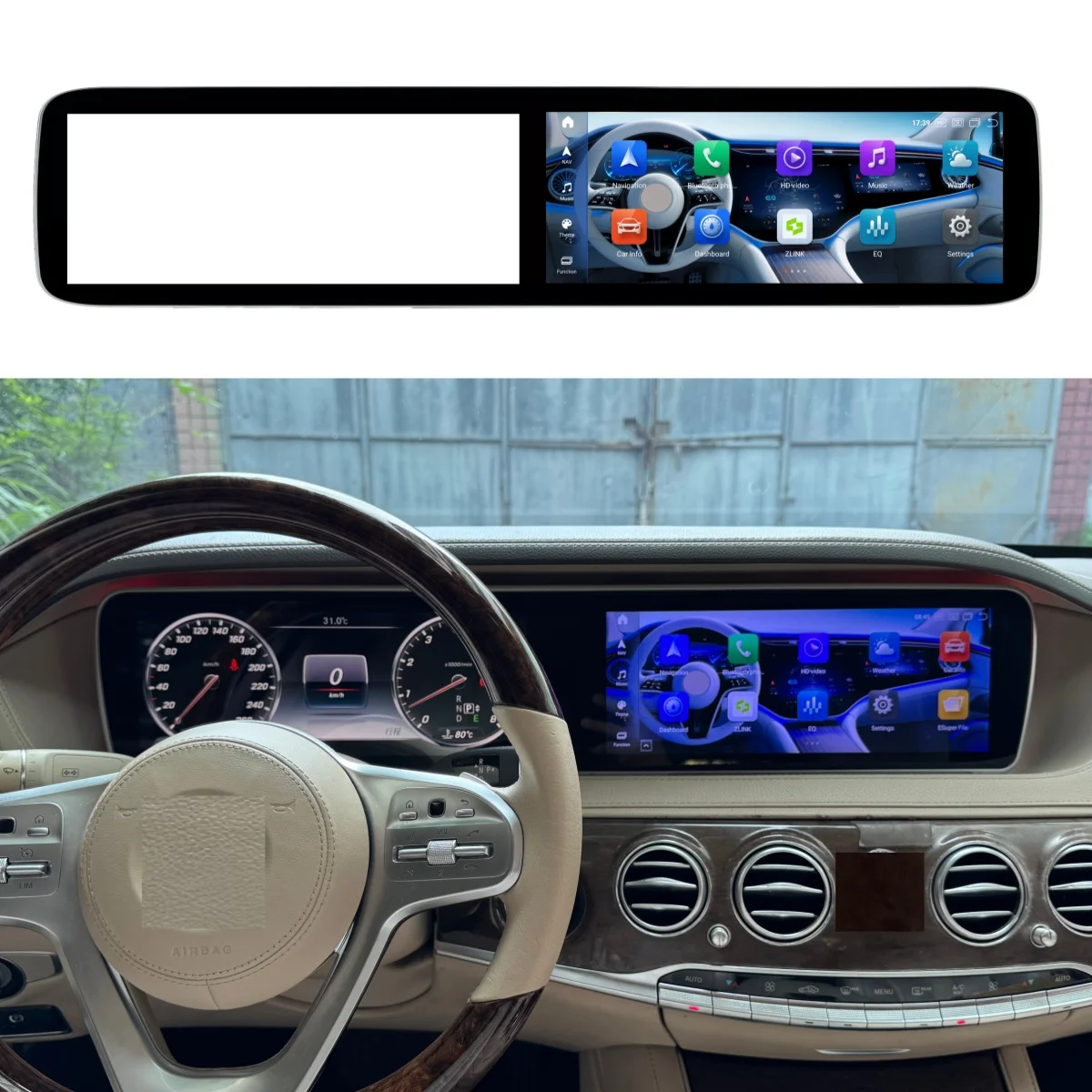 LHD/RHD 12.3 Inch For Mercedes-Benz S 86 Class W222 2014-2017 Car Radio Android Auto Wireless Carplay GPS Navigation Car Tuning