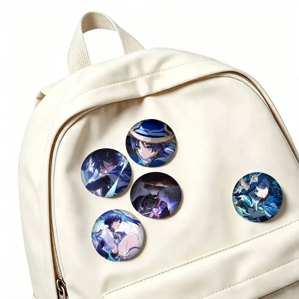 Genshin Impact Wanderer Balladeer  25 32 44 58 75mm Badges Personalized Round Brooches Pins Accessory Gift