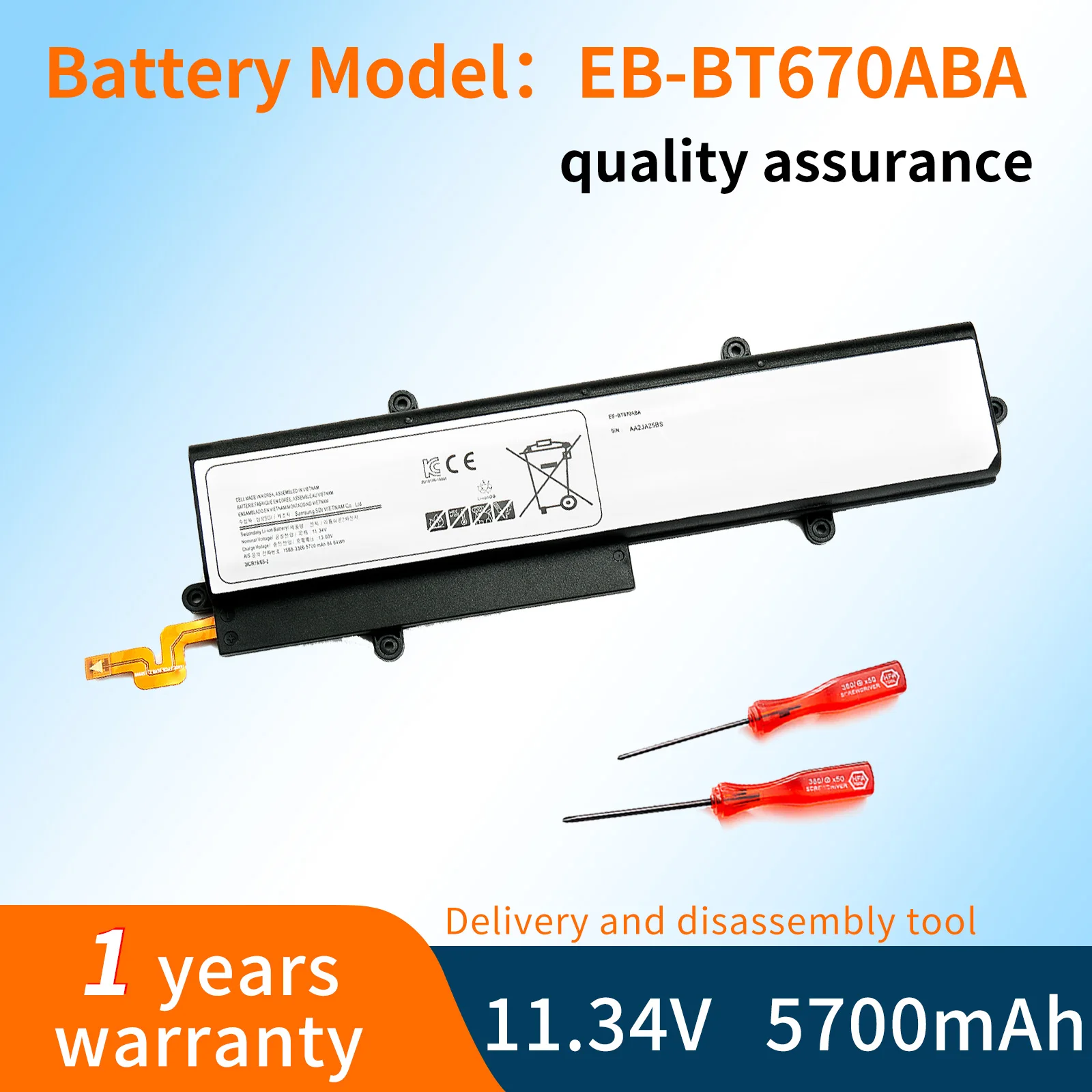 EB-BT670ABA AA1G907KS 5700mAh/64.64Wh 11.34V Laptop Battery For Samsung Galaxy View 18.4