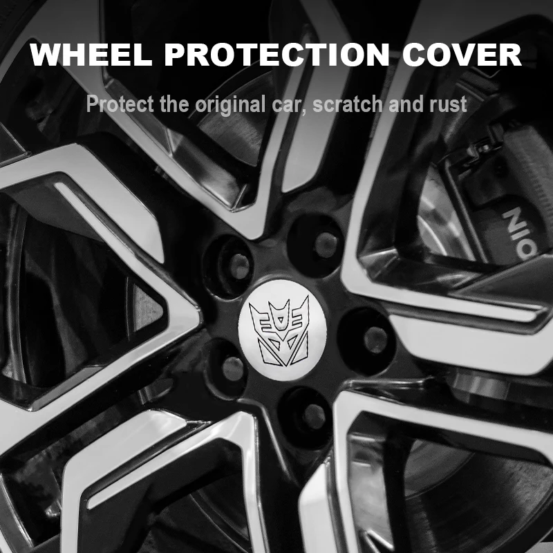 4 قطعة/المجموعة 56 + 60 مللي متر Autobot شعار سيارة عجلة مركز غطاء محور حافة غطاء محور ملصقات المحولات شارة اكسسوارات السيارات التصميم #6