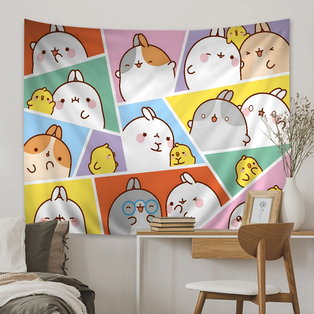 Molang Colorful Tapestry Wall Hanging Hanging Tarot Hippie Wall Rugs Dorm Wall Art Decor