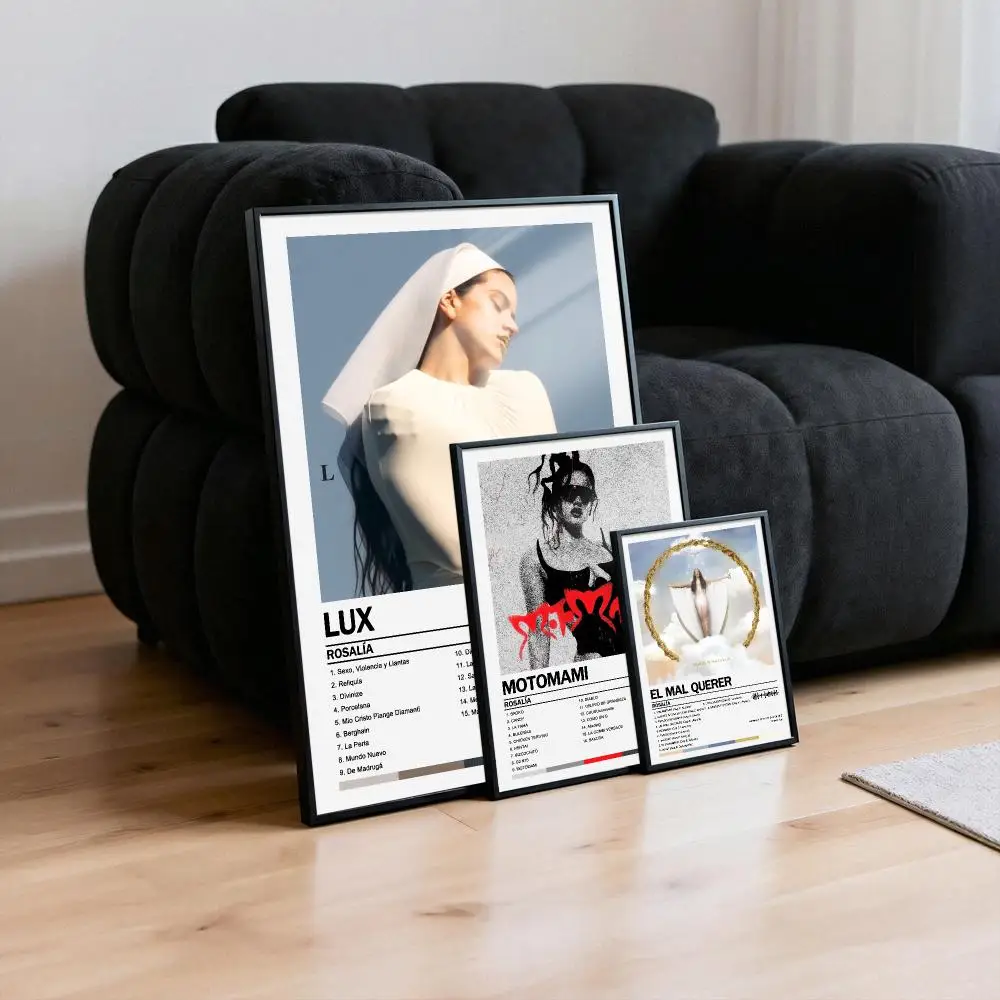 Rosalia Lux Poster Peelable Self-Adhesive Album Cover Poster Stickers, Frameless Wall Art for Singer Band Pop Rap Bedroom