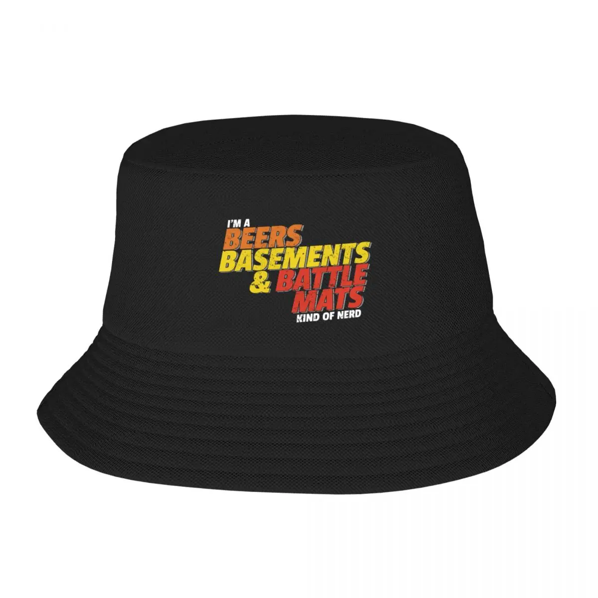 Beer Basements and Battle Mats Kind of Nerd Bucket Hat black Golf Hat Man western Hat Elegant Women's Hats Men's