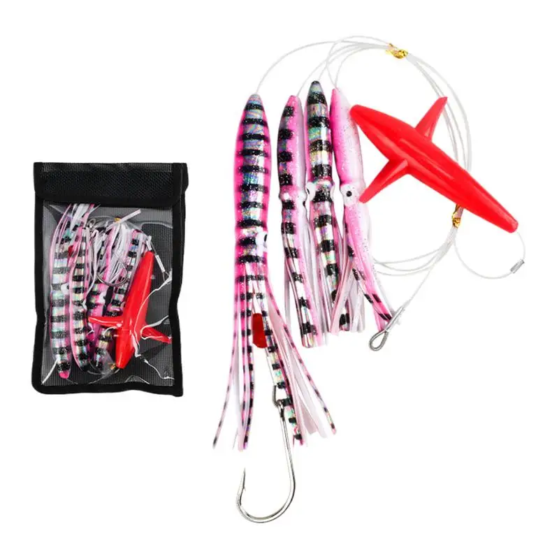 

Squid Fishing Bait UV Saltwater Fishing Lure For Bass Trout Aquatic Life Bites Saltwater Bait Skirts Sea Animle Dragging Jigs