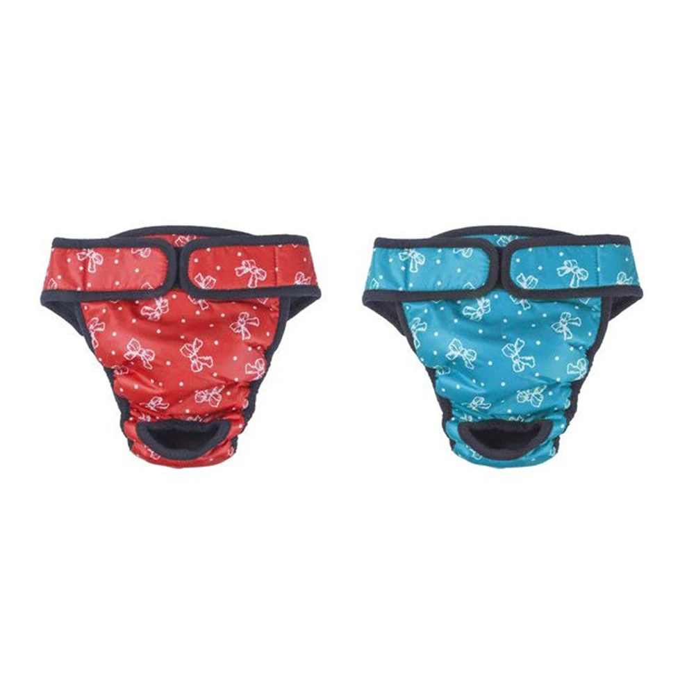 

2 Pcs Dog Diapers Pet Physiological Pants Premium Material Comfortable Wear Female Dogs Bowknot Moisture Absorption Avoid Stains