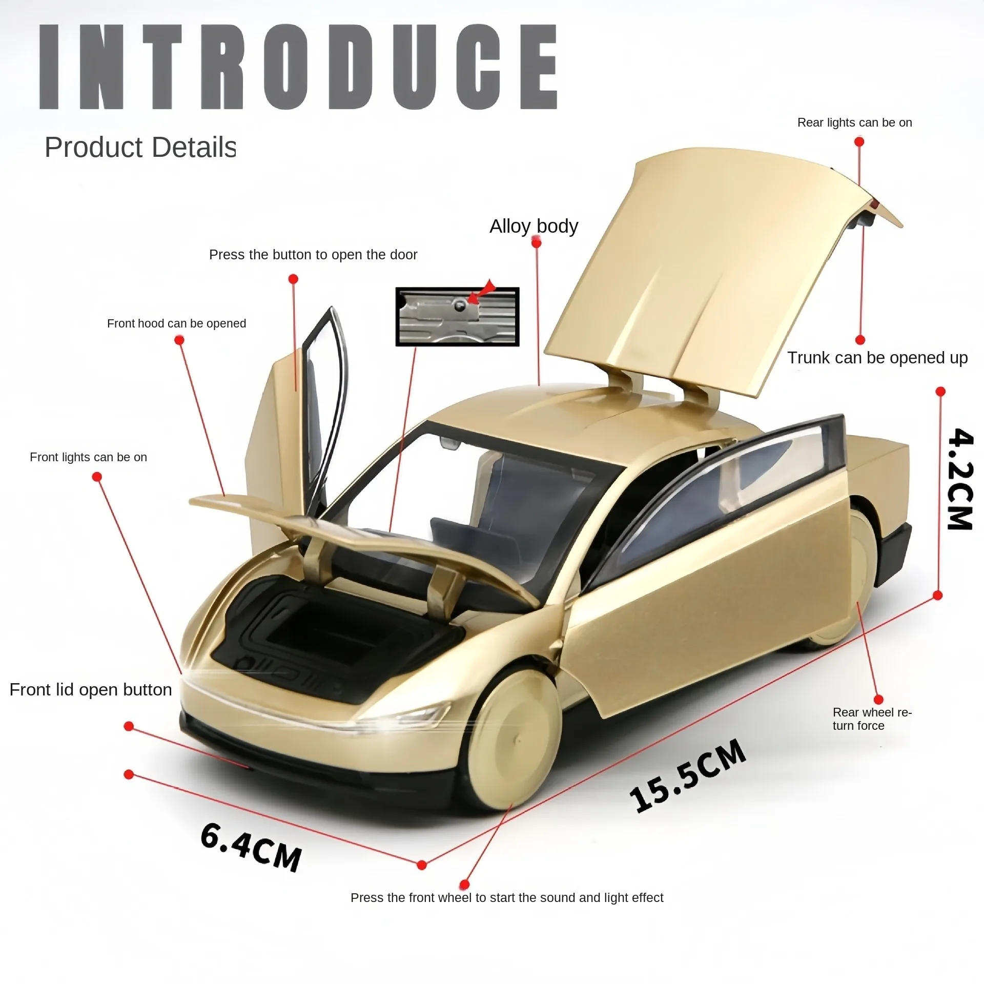 1: 32 Simulation Robotaxi Toy Car Model DieCast Vehicles Metal Cars Decoration Pull Back Sound And Light Boy Education Gift