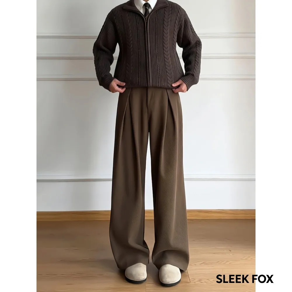 American Style Men's Suit Pants Autumn New Arrival Pear Shape Slimming Lazy Style High-End Drapey Pants Business Formal Trousers