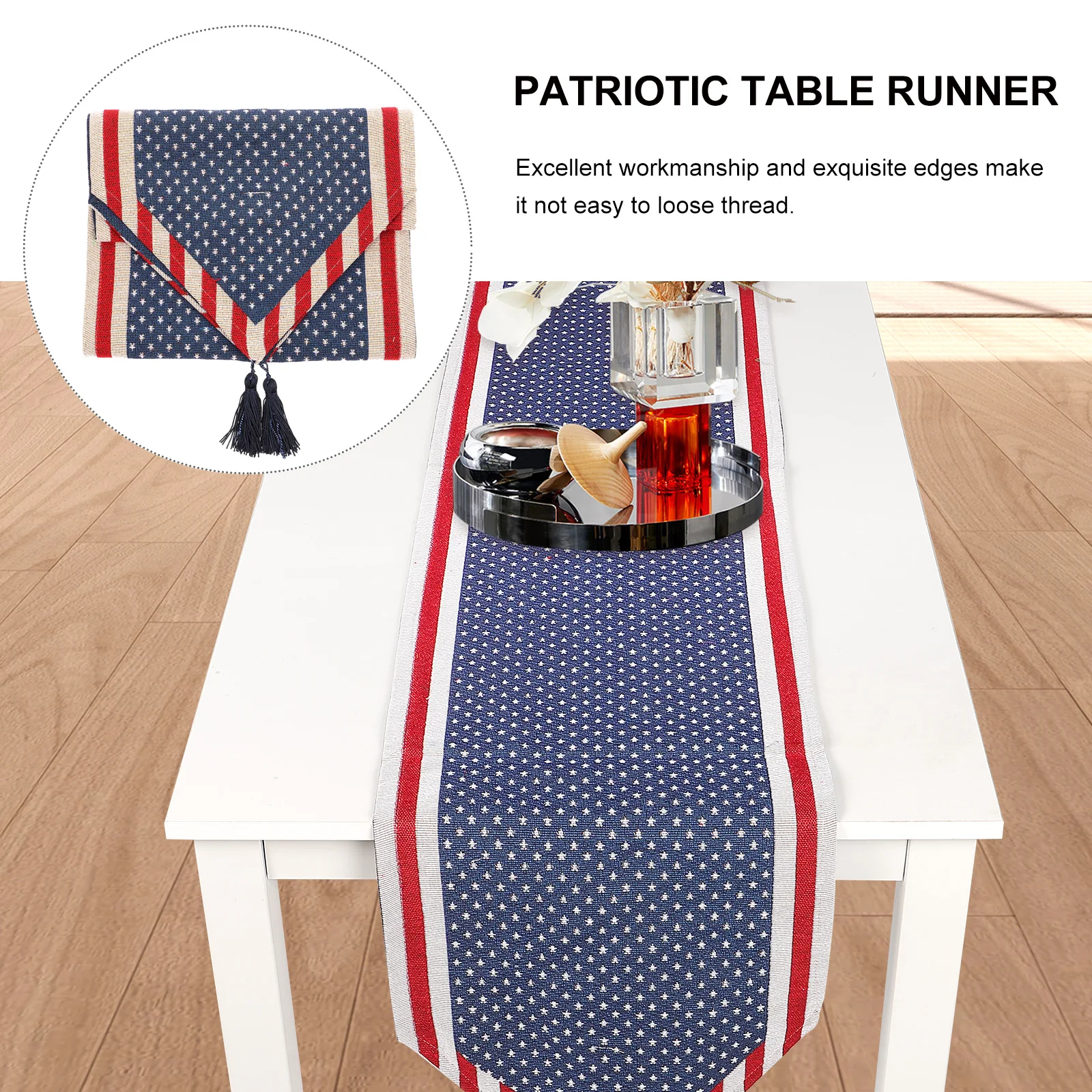 

Patriotic Table Runner 33x180cm American Flag Tablecloth Wedding Party Banquet Home Buffet Decor Table Runner Cloth