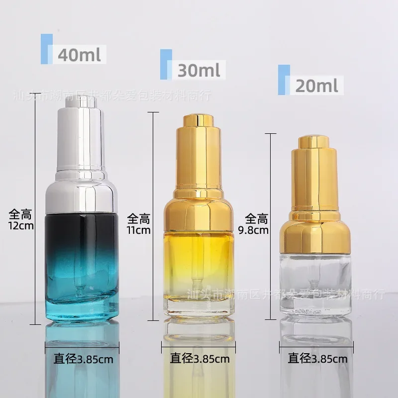 Essential Oil Bottle 20ml 30ml 40ml Empty Gold Glass Perfume Bottle Dropper Bottles Oil Bottle Portable Empty Sample Bottles DIY