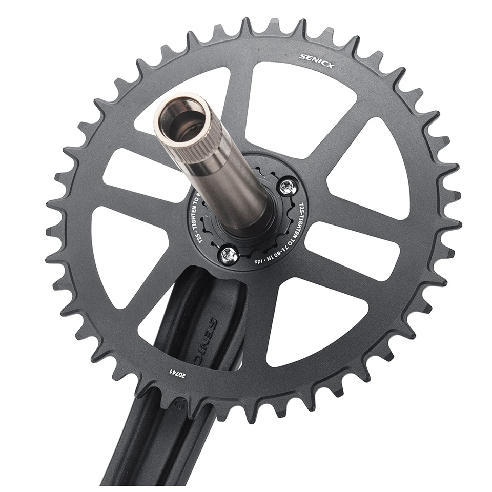 Senicx rxシングルスピードクランクチェーンセット、40t/42t/44t、165