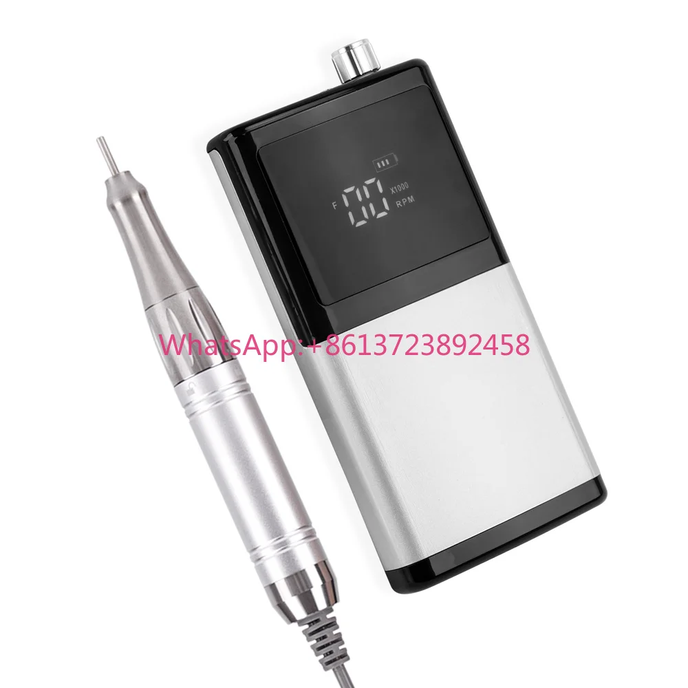 Popular Design Aluminum Shell Manicure 85W Brushless Quiet 35000RPM Cordless Rechargeable Nail Drill Machine Electric Nail File