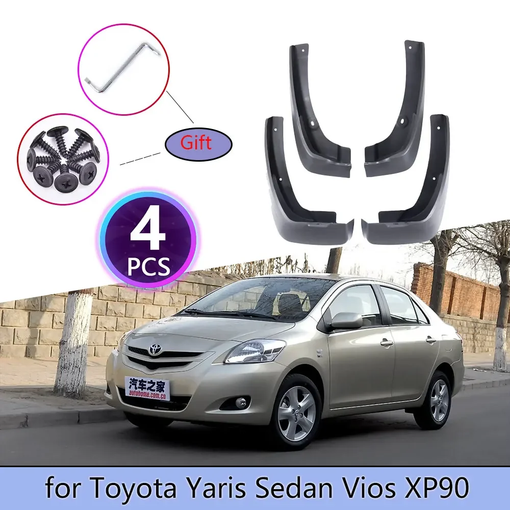 4PCS Car Mudguards For Toyota Yaris Sedan Vios Limo Belta XP90 2008~2013 Cladding Splash Mud Flaps guard Mudflap Accessories