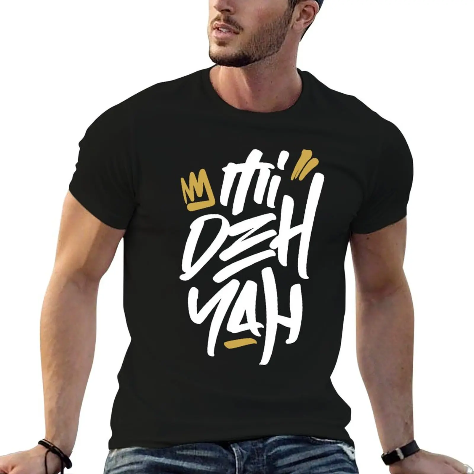 Mi Deh Yah Rasta Saying Graffiti Tag Style Reggae T-Shirt custom t shirt oversized t shirt hippie clothes outfits for men