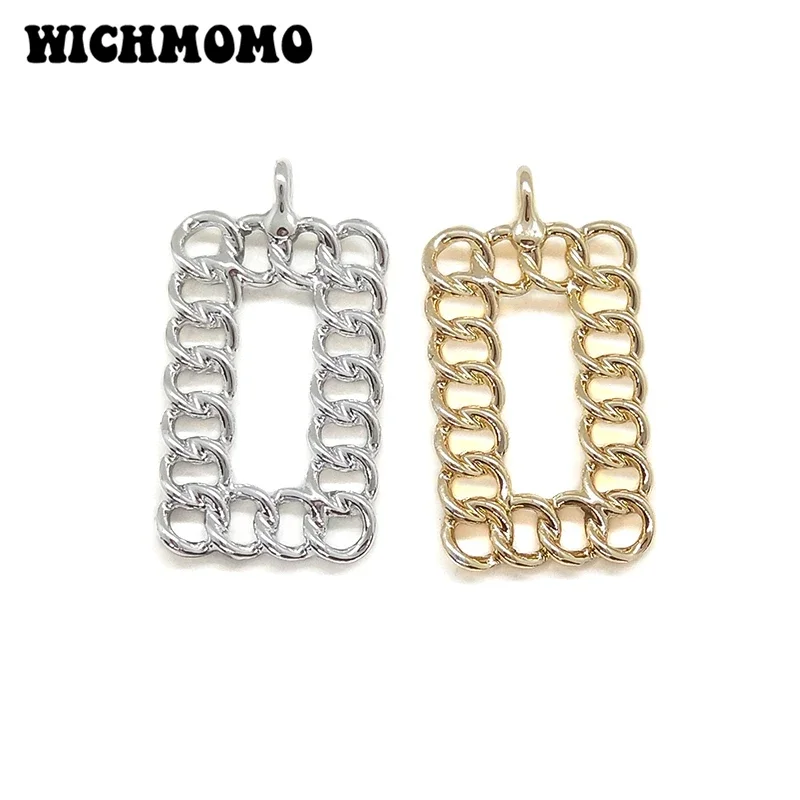 جديد 32*17 مللي متر 8 قطعة/حقيبة عالية الجودة سبائك الزنك سلاسل مستطيل Charms قلادة ل القرط قلادة مجوهرات اكسسوارات #1