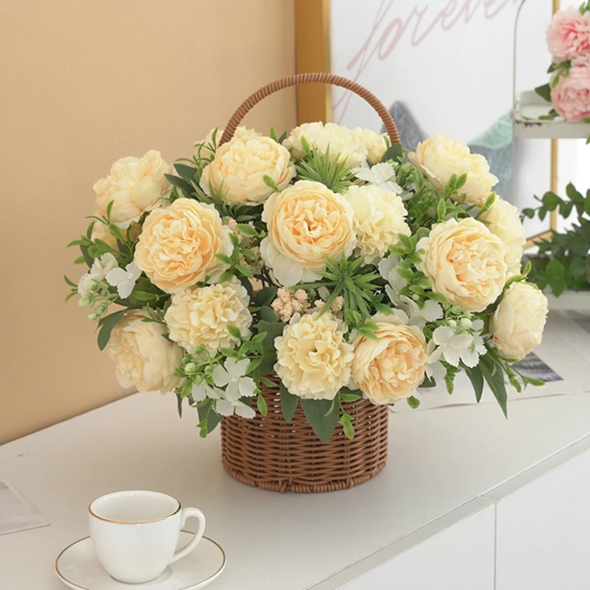 

1Pc Artificial Flowers Chrysanthemum Peony Festival Accessory Home Room Table Arrangement Wedding Wreath Brial Bouquet Decor