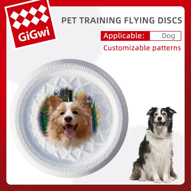 

GiGwi Customizable Flying Discs Pet Dog Silicone Game Dog Toy Trainning Toys Pet Supplies Ring Resistant Bite Floating Discs