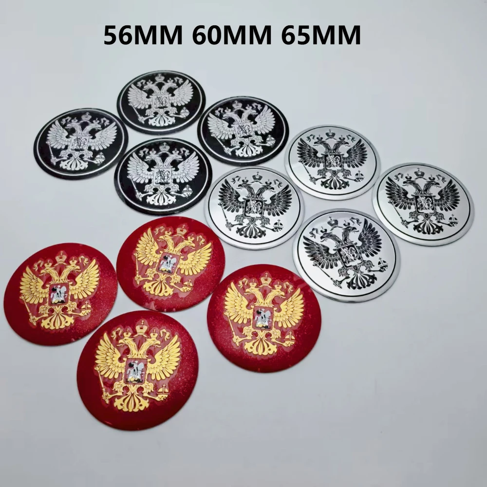 

4pcs 56MM 60MM 65MM Russian Coat of Arms Logo Emblem Car Stickers Accessories for Car Wheel Center Caps Badge Rim Hub Cap Cover