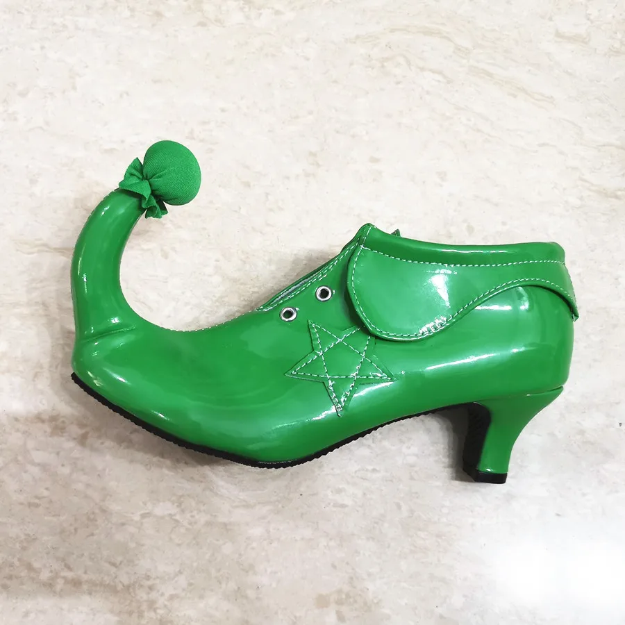 Customized Upturned High Heel Clown Shoes For Girls Women Funny Circus Club Party Boots Green Red Halloween Joker Dress Up