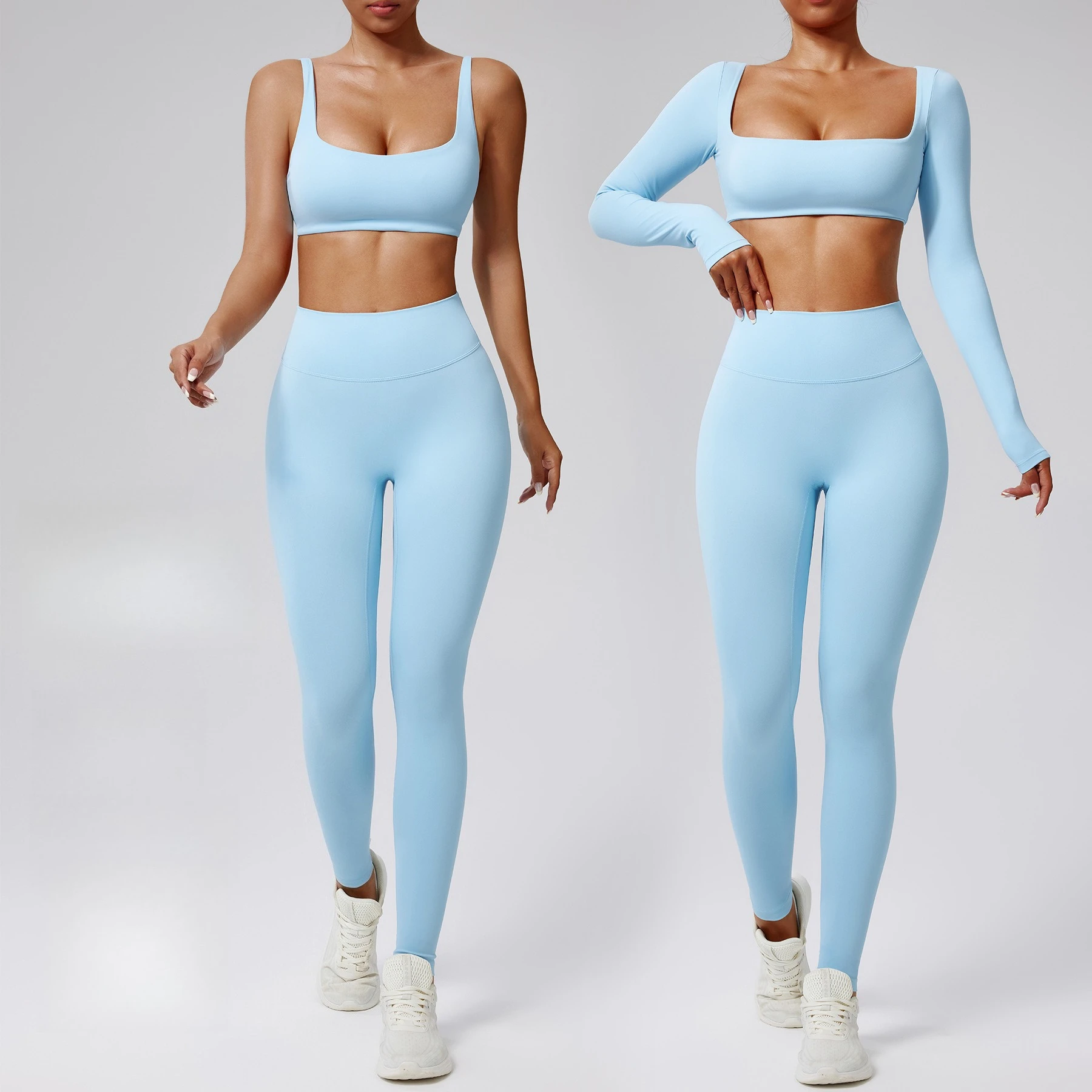 

Women’s Nude Feel Yoga Suit, Seamless Tight Fit High-Waist Quick-Dry Sportswear, Running Workout Fitness Clothing,Breathable Gym