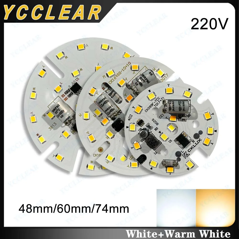 LED DOB Light Board 6W 10W 15W White Warm AC 220V Smart IC Driver-Free PCB Plate SMD 2835 Chips For DIY Downlight Spotlight