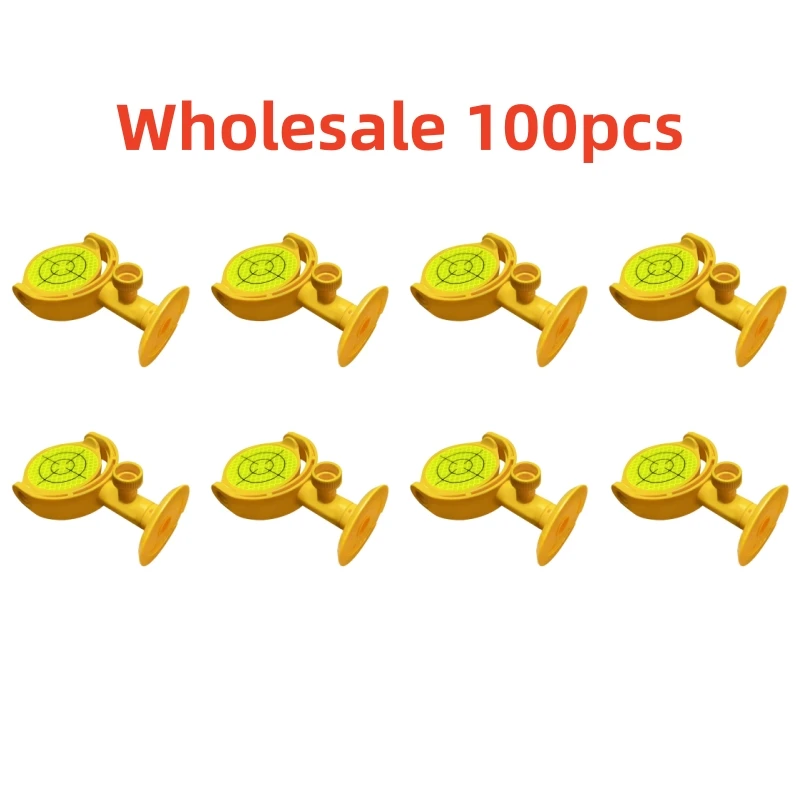 100pcs 60mm Fluorescent Green /White Mini Tilting Target Sheet Reflector with Printed Crosshair Sheet with 5/8 Thread for Survey