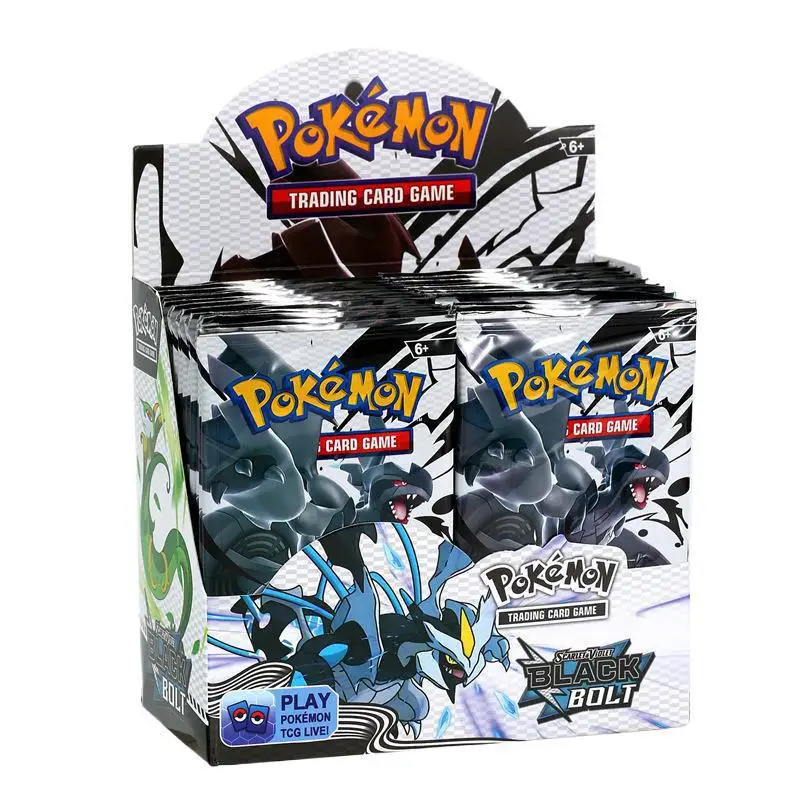 New 10Pcs/Bag Pokémon Black Dragon White Dragon Card Booster Sword Shield Series Pet Elf Flash Transaction Collectible Cards